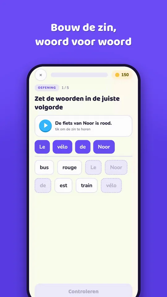 Een zin bouwen uit losse woorden