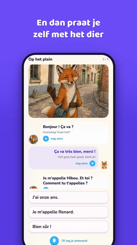 Een gesprek met Uil op het plein
